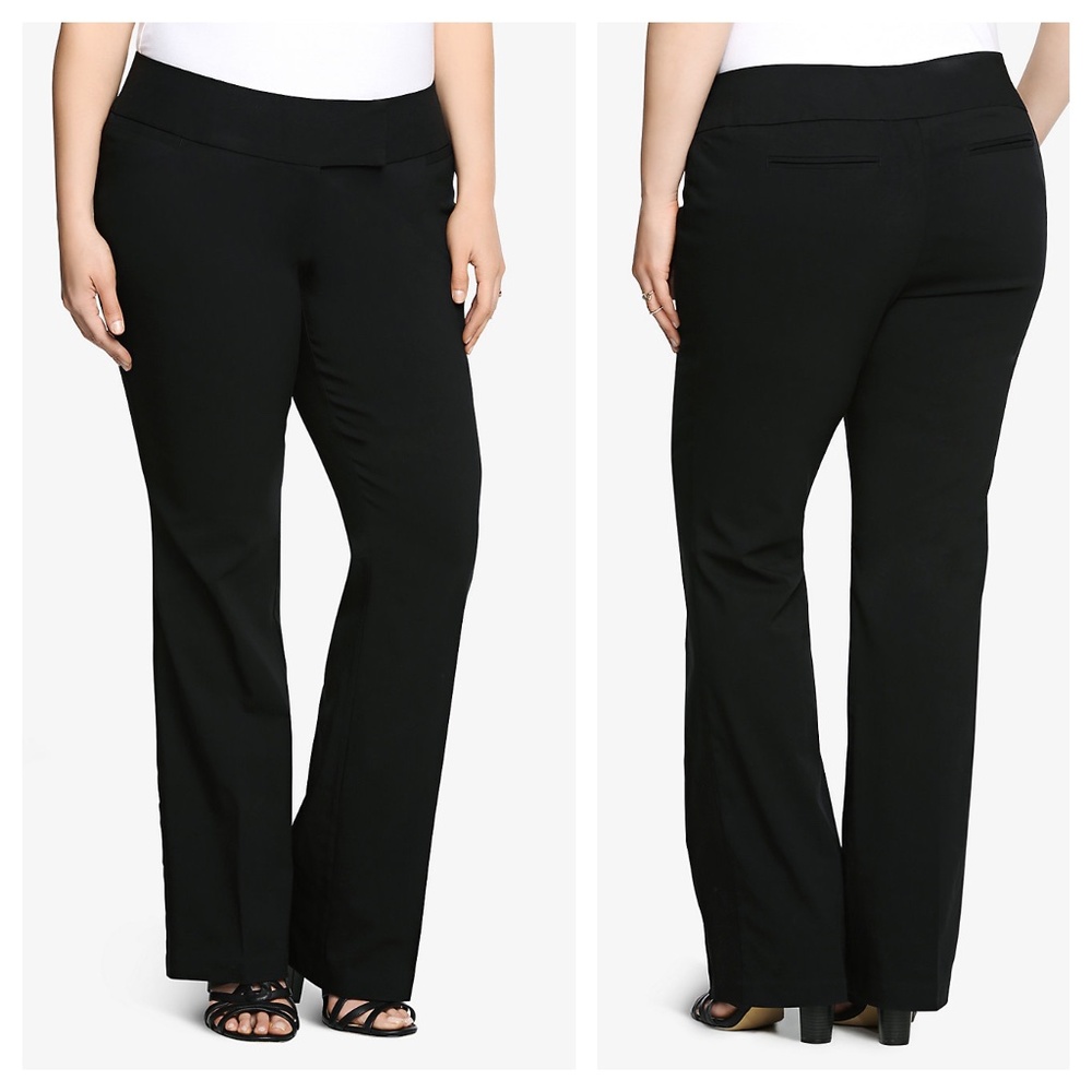 Torrid Plus Size Relaxed Trouser Pant Black Millennial Stretch SHORT